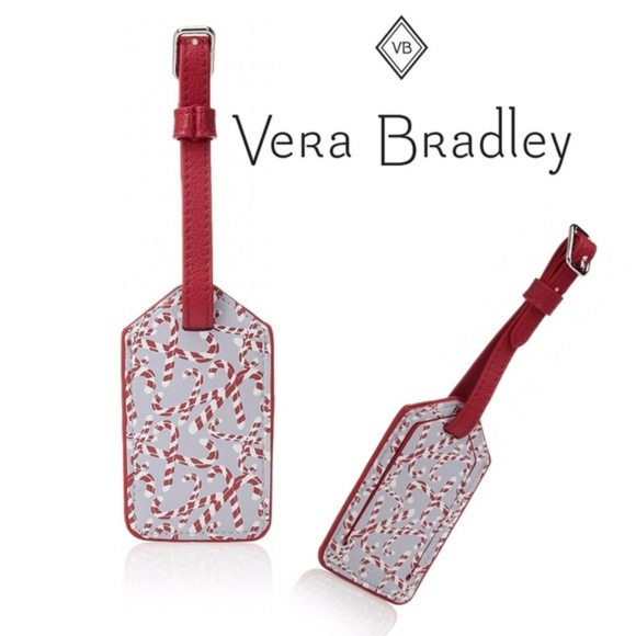 Vera Bradley Keep a Secret Luggage Tag ,Candy Cane - Picture 1 of 6